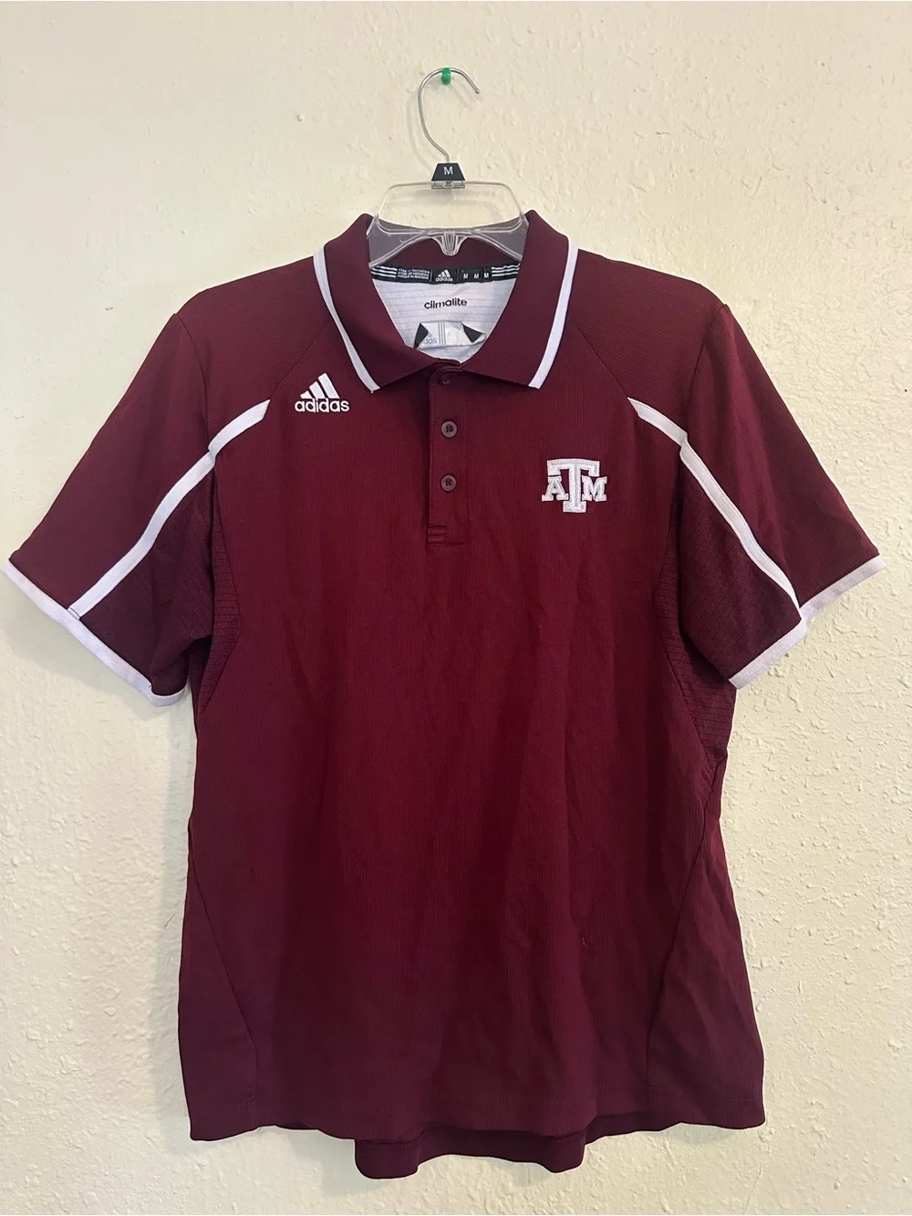adidas Maroon Polo with White Trim EUC